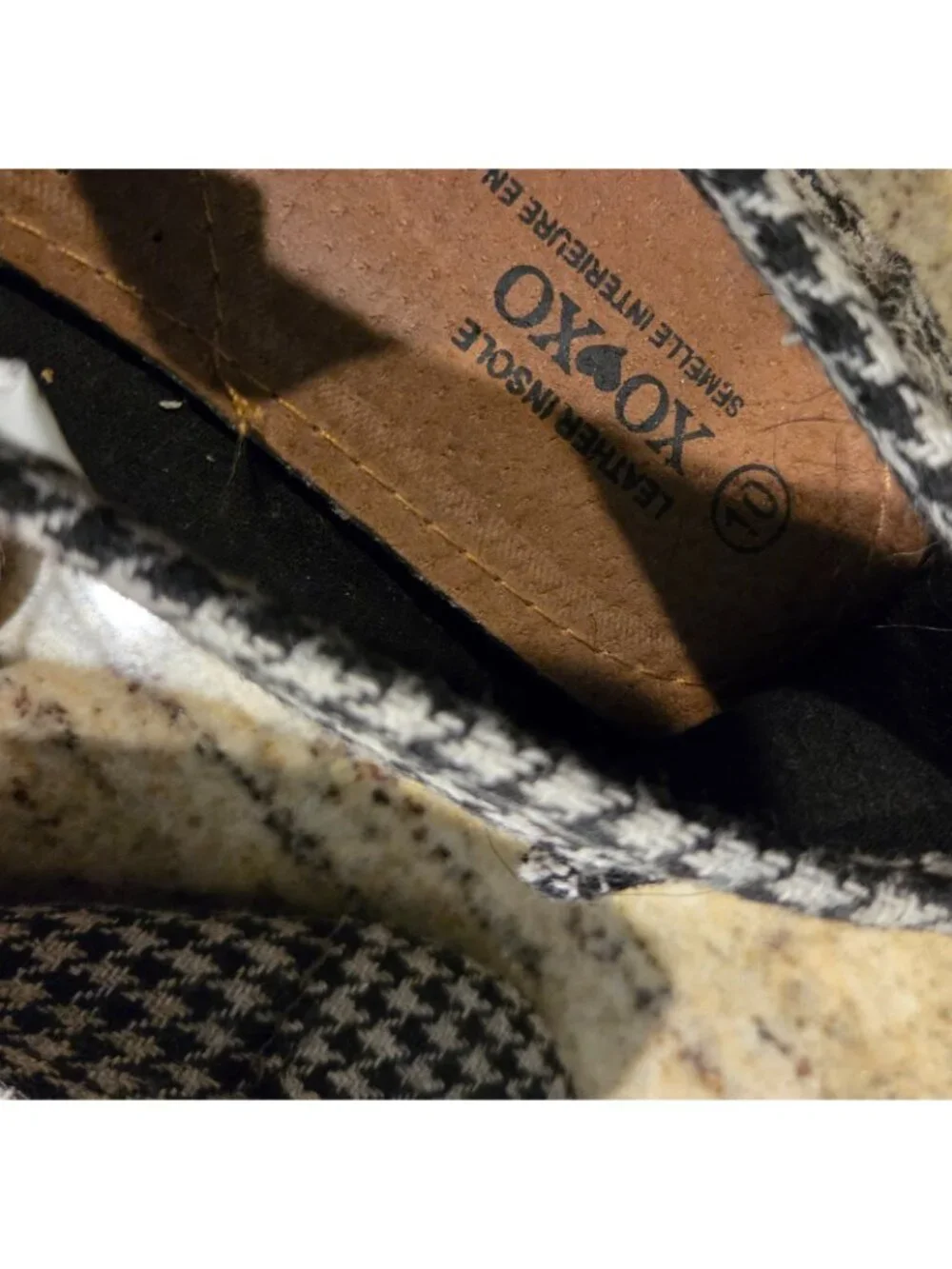 New! XOXO Houndstooth Slip On Casual Flats Comfort Shoes Womens Size 10